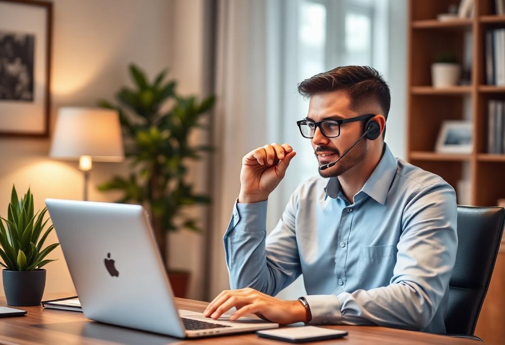 Conseiller majuridiction.com au téléphone avec un client